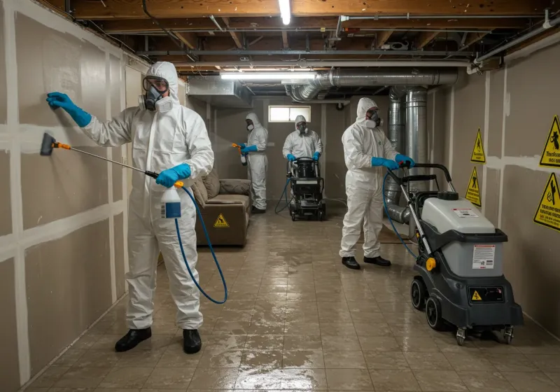 Basement Moisture Removal and Structural Drying process in Ingenio, PR